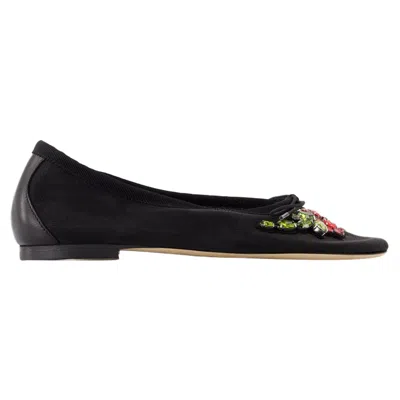 Shop Simone Rocha Mesh Ballerinas -  - Mesh - Black