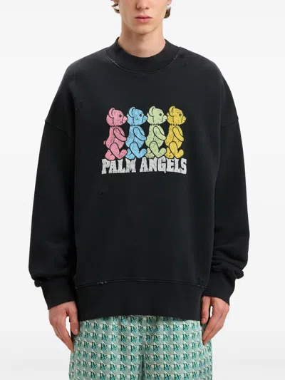 Shop Palm Angels Crossroads Bear Sweatshirt In 1084 Black Multicolor