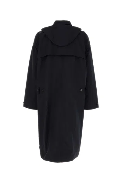 BOTTEGA VENETA BOTTEGA VENETA NAVY BLUE NYLON BLEND TRENCH COAT 