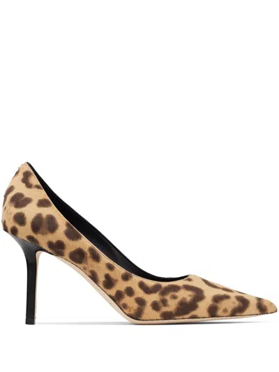 Shop Jimmy Choo Love Leopard Pumps In Brown