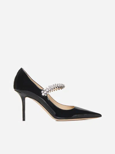 Shop Jimmy Choo Bing Crystals Patent Leather Pumps In Black