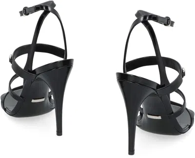 Shop Gucci Heeled Leather Sandals In White