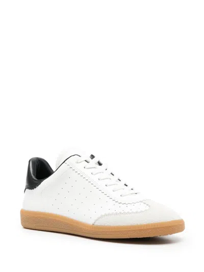 Shop Isabel Marant Bryce Leather Sneakers In White