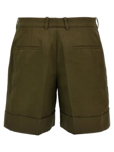 Shop Jil Sander Linen Bermuda Shorts Bermuda And Short Green