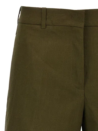 Shop Jil Sander Linen Bermuda Shorts Bermuda And Short Green