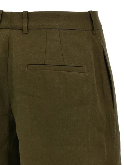 Shop Jil Sander Linen Bermuda Shorts Bermuda And Short Green