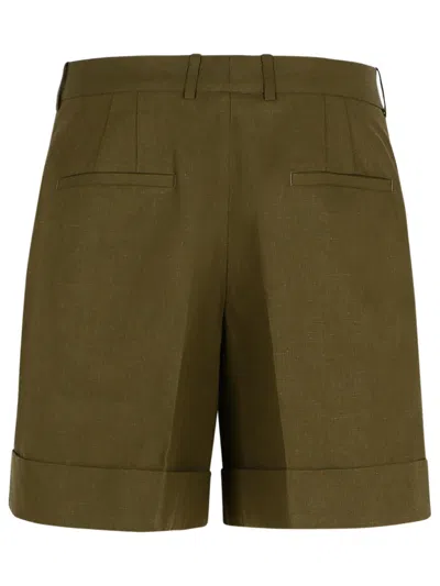 Shop Jil Sander Green Linen Shorts