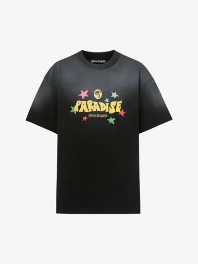Shop Palm Angels Paradise Print T-shirt In Black