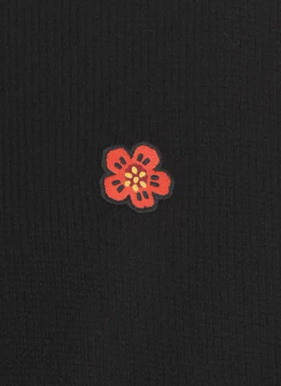 Shop Kenzo Black Wool Boke Flower Knitwear
