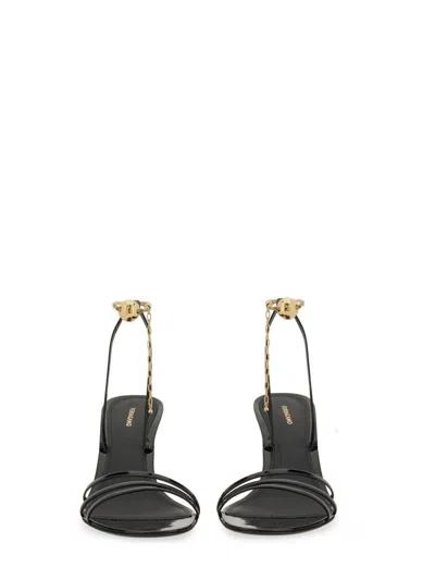 Shop Ferragamo Salvatore  Sandal With Chain In Black