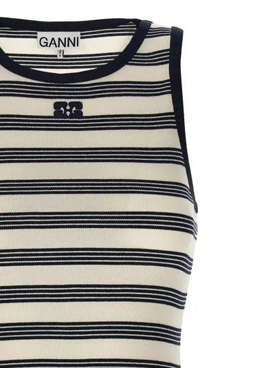 Shop Ganni Striped Tank Top Tops Multicolor