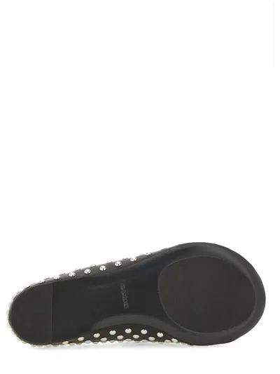 Jil Sander Nappa Ballerina Flats With Metallic Studs In Black
