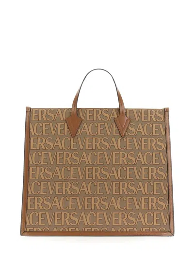 VERSACE VERSACE SHOPPER BAG WITH ALLOVER LOGO 
