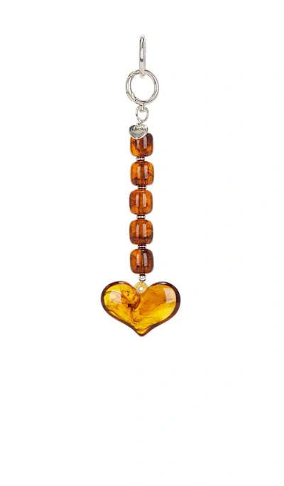 Julietta Heart Bag Charm In Brown