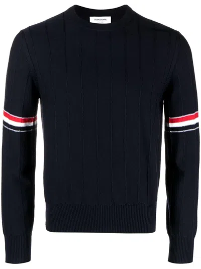 Thom Browne Men Rwb Wool Crewneck Jumper