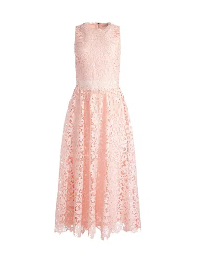 Alice And Olivia Babette Floral Lace Midi Dress