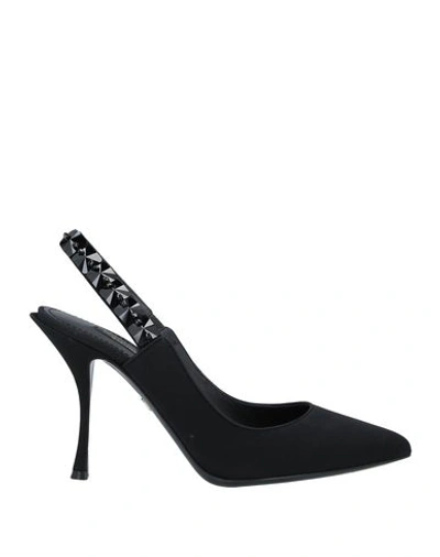 DOLCE & GABBANA DOLCE & GABBANA WOMAN PUMPS BLACK SIZE 5.5 SILK, VISCOSE 11718744ES 12