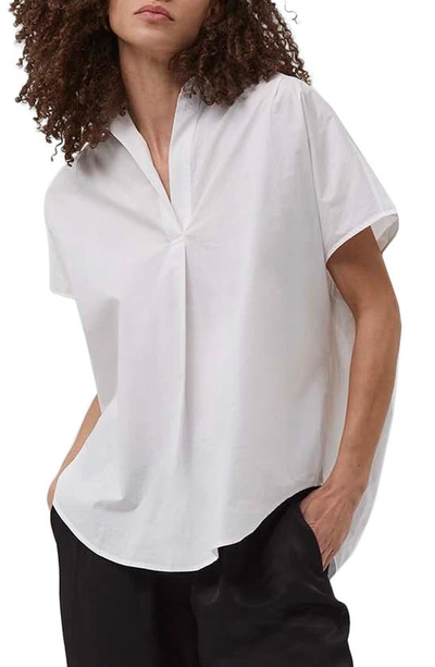 French Connection Cele Rhodes Oversized Cotton Blouse In Linen White