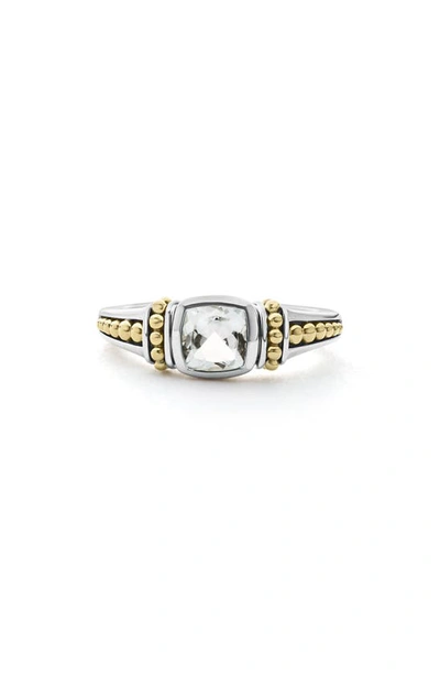 Lagos 18k Gold Caviar Color White Topaz Ring