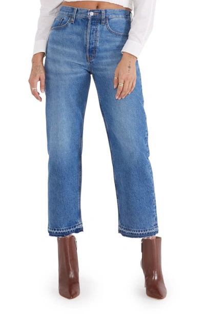 Etica Tyler High Waist Straight Leg Ankle Jeans In Cielo