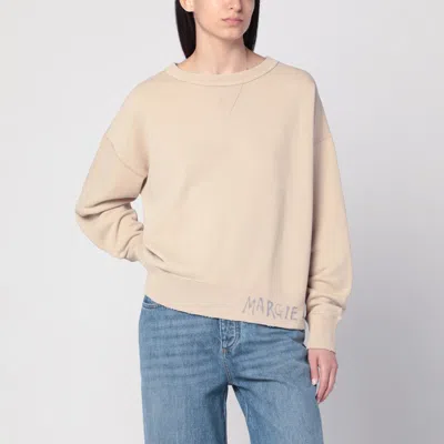 Maison Margiela Pink-beige Sweatshirt With Graffiti Logo